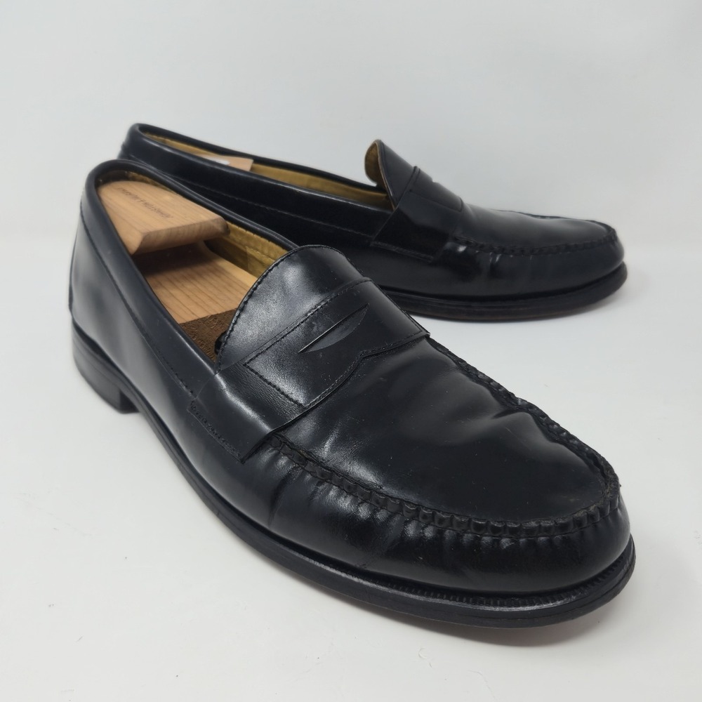 Brooks Brothers Mens Black Leather Penny Loafers Size 12 D Slip On Dress Shoes - Picture 1 of 16
